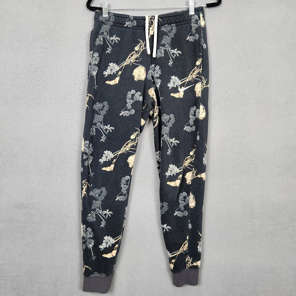 Nike Sportswear Club Fleece Mens Small Black Floral Zip Pocket DQ3484-060